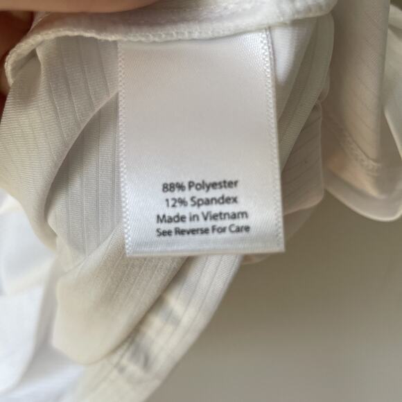 Coral Bay Golf Polo‎ Tank Womens Sz XL White Ribbed Sleeveless Band V Neck - Picture 6 of 9